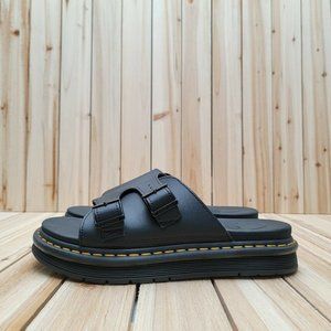 Dr. Doc Martens Mens Dax Slide Sandals Sz 11 Black Hydro Leather Buckles Comfort